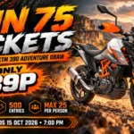 Win 75 Tickets for the 2024 KTM 390 Adventure Draw for Just 39p